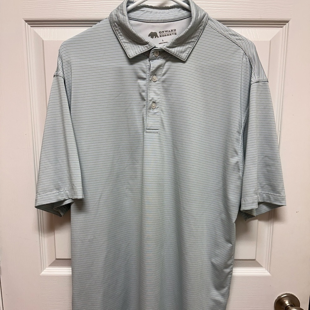 Onward Reserve Performance Mini Striped  Golf Polo Size Large